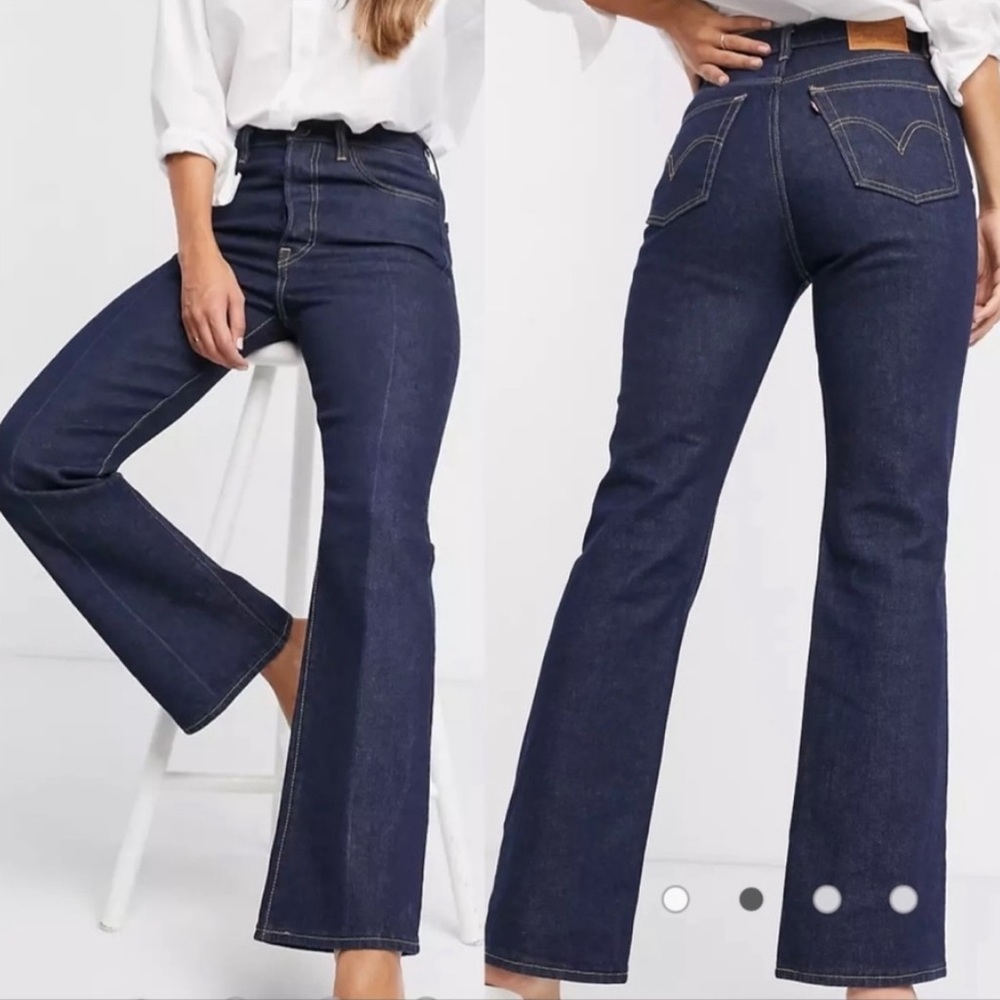 Levi’s Premium Ribcage Boot Cut Jeans: High Key  Dark Wash 32
